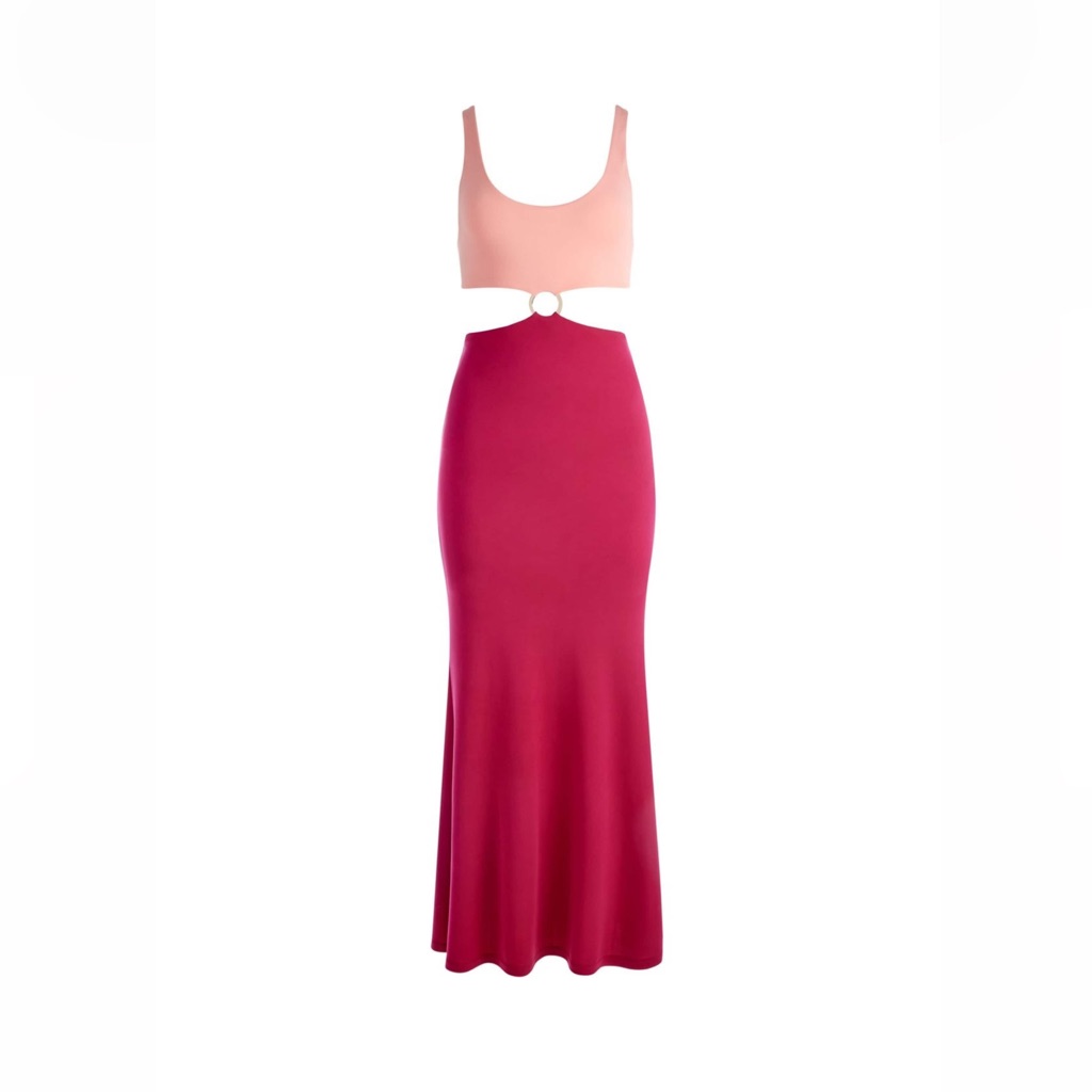 Alice + Olivia Arizona O Ring Cutout Maxi Sheath Dress